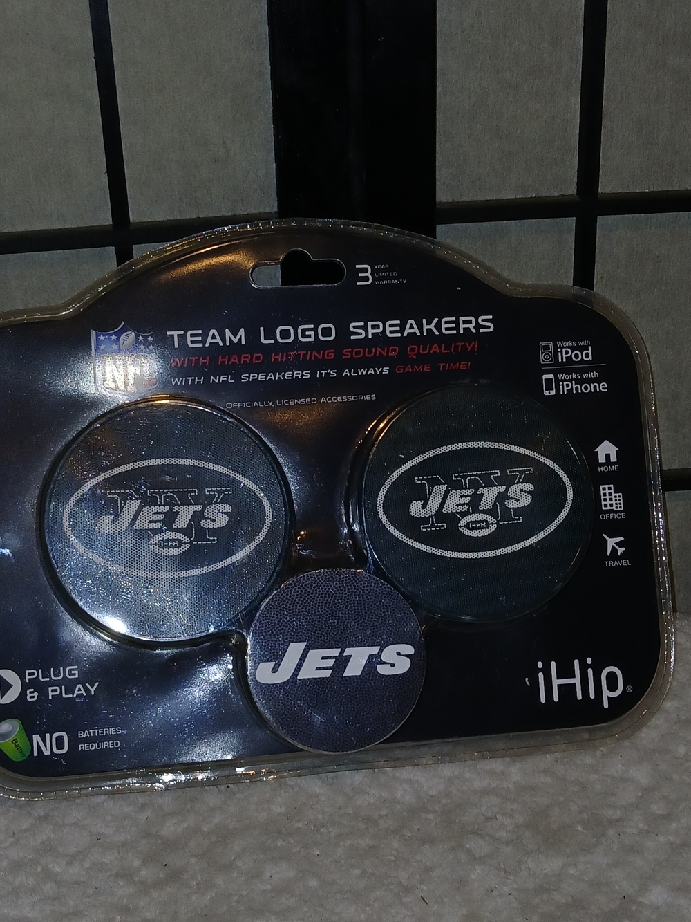 NFL Jets Black and White Team Logo Portable Speakers